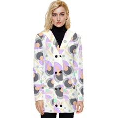 Pattern Pastel Drawing Art Button Up Hooded Coat  by Uceng