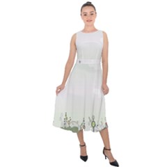 Abstract Midi Tie-back Chiffon Dress by artworkshop