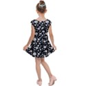 Black Circle Pattern Kids  Cap Sleeve Dress View2