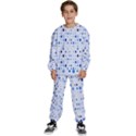 Blue Circle Pattern Kids  Sweatshirt set View1