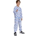 Blue Circle Pattern Kids  Sweatshirt set View3