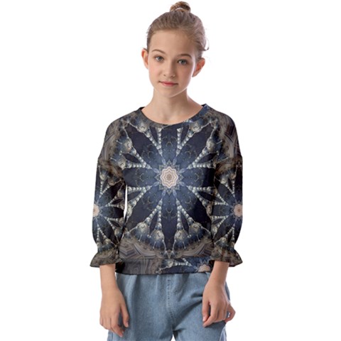 Mandala Ornament Background Kids  Cuff Sleeve Top by Uceng