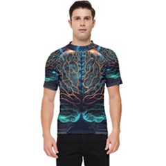 Brain Mind Technology Circuit Board Layout Patterns Men s Short Sleeve Rash Guard by Uceng