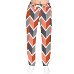 Colorful Zigzag Pattern Wallpaper Free Vector Women Velvet Drawstring Pants by artworkshop