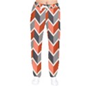 Colorful Zigzag Pattern Wallpaper Free Vector Women Velvet Drawstring Pants View1