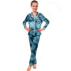 Graphic Design Wallpaper Abstract Kid s Satin Long Sleeve Pajamas Set by Ravend