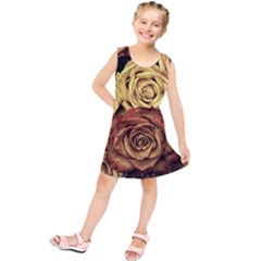 Flowers Roses Plant Bloom Blossom Kids  Tunic Dress by Ravend