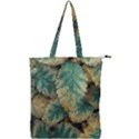 Colored Close Up Plants Leaves Pattern Double Zip Up Tote Bag View1