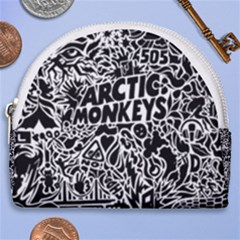 Arctic Monkeys Digital Wallpaper Pattern No People Creativity Horseshoe Style Canvas Pouch by Sudhe