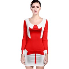 Canada Flag Canadian Flag View Long Sleeve Bodycon Dress by Ravend