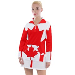 Canada Flag Canadian Flag View Women s Long Sleeve Casual Dress by Ravend