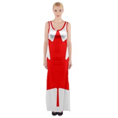 Canada Flag Canadian Flag View Thigh Split Maxi Dress by Ravend