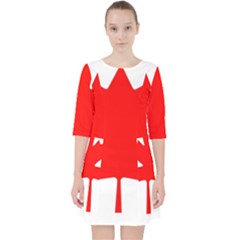 Canada Flag Canadian Flag View Quarter Sleeve Pocket Dress by Ravend