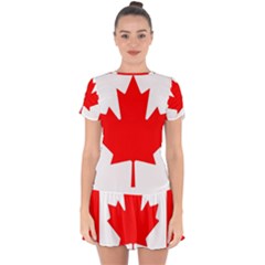 Canada Flag Canadian Flag View Drop Hem Mini Chiffon Dress by Ravend