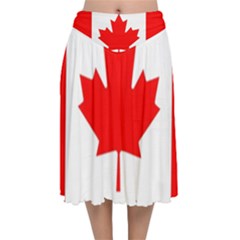 Canada Flag Canadian Flag View Velvet Flared Midi Skirt by Ravend