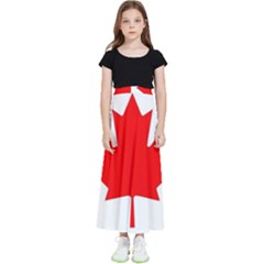 Canada Flag Canadian Flag View Kids  Flared Maxi Skirt by Ravend