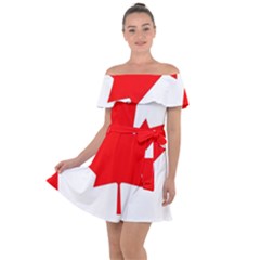 Canada Flag Canadian Flag View Off Shoulder Velour Dress by Ravend