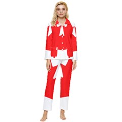 Canada Flag Canadian Flag View Womens  Long Sleeve Velvet Pocket Pajamas Set by Ravend