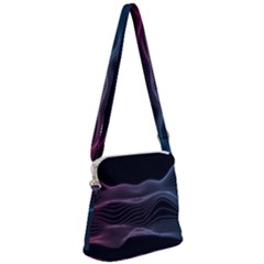 Abstract Wave Digital Design Space Energy Fractal Zipper Messenger Bag by Ravend