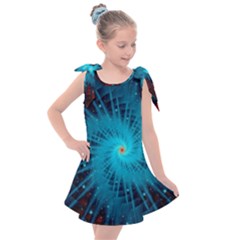 Spiral Stars Fractal Cosmos Explosion Big Bang Kids  Tie Up Tunic Dress by Ravend