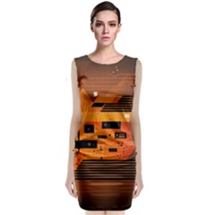 Technology Design Tech Computer Future Business Sleeveless Velvet Midi Dress by Ravend