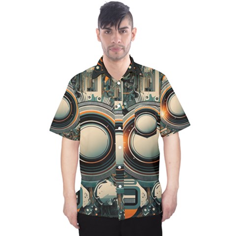 Illustrations Technology Robot Internet Processor Men s Hawaii Shirt by Ravend