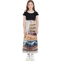 Ai Generated Noodles Pirate Chinese Food Food Kids  Flared Maxi Skirt by danenraven