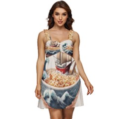 Ai Generated Noodles Pirate Chinese Food Food Ruffle Strap Babydoll Chiffon Dress by danenraven