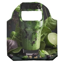 Ai Generated Drink Spinach Smooth Apple Ginger Premium Foldable Grocery Recycle Bag by danenraven