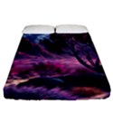 Landscape Landscape Painting Purple Purple Trees Fitted Sheet (California King Size) View1