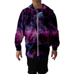 Landscape Landscape Painting Purple Purple Trees Kids  Hooded Windbreaker by danenraven