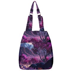 Landscape Landscape Painting Purple Purple Trees Center Zip Backpack by danenraven