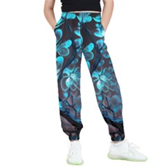 Art Ai Generated Cherry Blossom Blossoms Kids  Elastic Waist Pants by Ravend