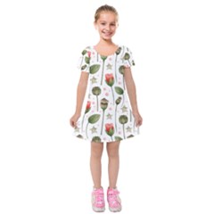 Poppies Red Poppies Red Flowers Kids  Short Sleeve Velvet Dress by Ravend