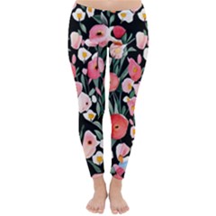 Charming Watercolor Flowers Classic Winter Leggings by GardenOfOphir