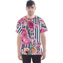 Flora Watercolor Botanical Flowers Men s Sport Mesh Tee View1