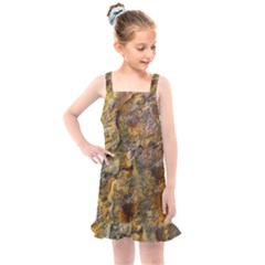 Rusty Orange Abstract Surface Kids  Overall Dress by dflcprintsclothing