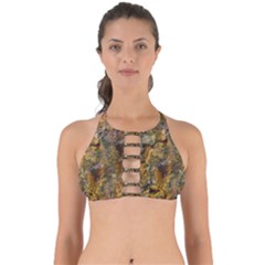 Rusty Orange Abstract Surface Perfectly Cut Out Bikini Top by dflcprintsclothing