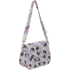 Pattern Pastel Drawing Art Saddle Handbag by Ravend