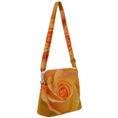 Flower Plant Rose Nature Garden Orange Macro Zipper Messenger Bag by Ravend