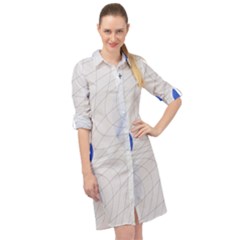 Computer Network Technology Digital Science Fiction Long Sleeve Mini Shirt Dress by Ravend