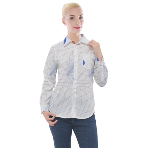 Computer Network Technology Digital Science Fiction Women s Long Sleeve Pocket Shirt by Ravend