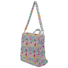 Leaves Colorful Leaves Seamless Design Leaf Crossbody Backpack by Ravend