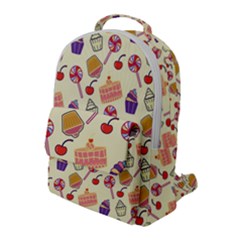 Happy Birthday Cupcake Pattern Lollipop Flat Design Flap Pocket Backpack (large) by Ravend