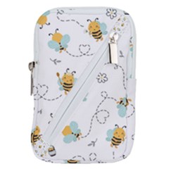 Bee Art Pattern Design Wallpaper Background Print Belt Pouch Bag (large) by Ravend