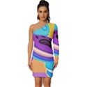 Cookies Chocolate Cookies Sweets Snacks Baked Goods Food Long Sleeve One Shoulder Mini Dress View1