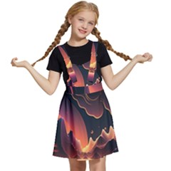 Fire Flame Burn Hot Heat Light Burning Orange Kids  Apron Dress by Ravend