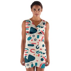 Shapes Pattern  Wrap Front Bodycon Dress by Sobalvarro