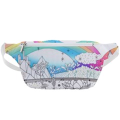 Rainbow Fun Cute Minimal Doodle Drawing Arts Waist Bag  by Ravend