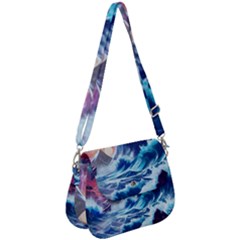 Storm Tsunami Waves Ocean Sea Nautical Nature Saddle Handbag by Ravend